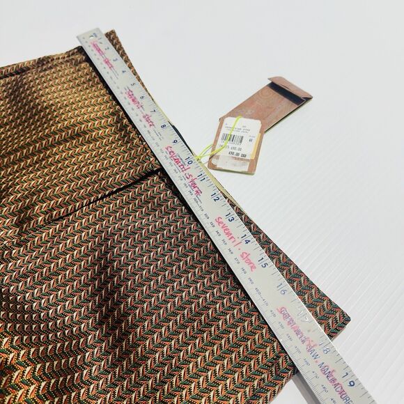 ETRO IT 48/US 12 Straight Leg High Rise Ankle Pants Brown Herringbone NWT $690 - Picture 7 of 10